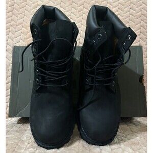 Timberland Premium 6 IN Waterproof Boots Black Nubuck 5 Juniors / 7 Women NWT